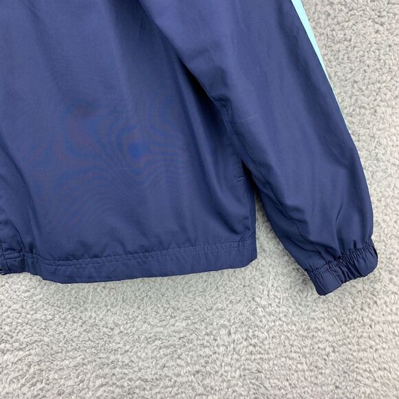 Adidas Mens Hoodie Jacket Size Large Navy Blue Three Striped Lined Lightweight - Picture 6 of 12